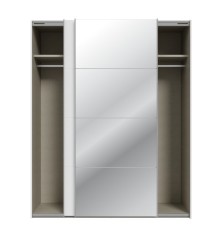 Armario puertas corredera  W26 DE 170 cm Blanco mate y puerta Espejo