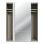 Armario puertas corredera  W26 DE 170 cm Blanco mate y puerta Espejo