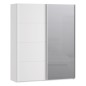 Armario puertas corredera  W26 DE 170 cm Blanco mate y puerta Espejo
