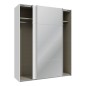 Armario puertas corredera  W26 DE 170 cm Blanco mate y puerta Espejo