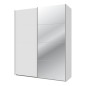 Armario puertas corredera  W26 DE 170 cm Blanco mate y puerta Espejo