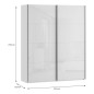Armario puertas corredera W26 DE 170 cm Blanco brillo cristal Armario puertas corredera W26 DE 170 cm Blanco brillo cristal