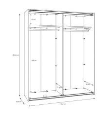 Armario W26 DE 170 cm Blanco brillo