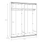 Armario puertas corredera W26 DE 170 cm Blanco brillo cristal Armario puertas corredera W26 DE 170 cm Blanco brillo cristal
