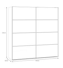 Armario puertas correderas W26 DE 200 cm en coor Blanco Mate