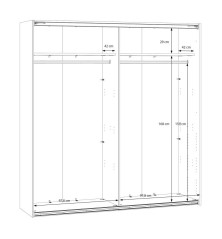 Armario puertas correderas W26 DE 200 cm en coor Blanco Mate