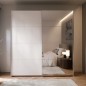 Armario de puertas correderas W26 DE 200 cm Blanco Mate y puerta de Espejo Armario de puertas correderas W26 DE 200 cm Blanco Mate y puerta de Espejo