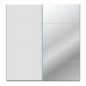 Armario de puertas correderas W26 DE 200 cm Blanco Mate y puerta de Espejo Armario de puertas correderas W26 DE 200 cm Blanco Mate y puerta de Espejo