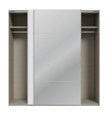 Armario W26 DE 200 cm Blanco Mate-Espejo