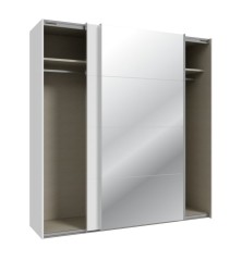 Armario W26 DE 200 cm Blanco Mate-Espejo