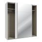 Armario de puertas correderas W26 DE 200 cm Blanco Mate y puerta de Espejo Armario de puertas correderas W26 DE 200 cm Blanco Mate y puerta de Espejo