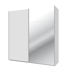 Armario W26 DE 200 cm Blanco Mate-Espejo