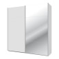 Armario de puertas correderas W26 DE 200 cm Blanco Mate y puerta de Espejo Armario de puertas correderas W26 DE 200 cm Blanco Mate y puerta de Espejo
