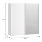 Armario de puertas correderas W26 DE 200 cm Blanco Mate y puerta de Espejo Armario de puertas correderas W26 DE 200 cm Blanco Mate y puerta de Espejo