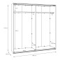 Armario de puertas correderas W26 DE 200 cm Blanco Mate y puerta de Espejo Armario de puertas correderas W26 DE 200 cm Blanco Mate y puerta de Espejo