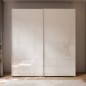Armario de puertas correderas W26 DE 200 cm Blanco Brillo cristal