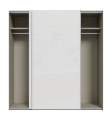 Armario de puertas correderas W26 DE 200 cm Blanco Brillo cristal