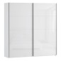 Armario de puertas correderas W26 DE 200 cm Blanco Brillo cristal