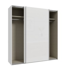 Armario de puertas correderas W26 DE 200 cm Blanco Brillo cristal