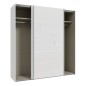 Armario de puertas correderas W26 DE 200 cm Blanco Brillo cristal