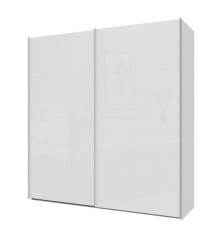 Armario de puertas correderas W26 DE 200 cm Blanco Brillo cristal