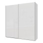 Armario de puertas correderas W26 DE 200 cm Blanco Brillo cristal