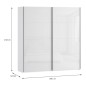 Armario de puertas correderas W26 DE 200 cm Blanco Brillo cristal