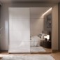 Armario puertas correderas W26 DE 200 cm color Blanco Brilloy una puerta con lunas de espejo Armario puertas correderas W26 DE 200 cm color Blanco Brilloy una puerta con lunas de espejo
