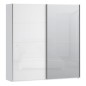 Armario puertas correderas W26 DE 200 cm color Blanco Brilloy una puerta con lunas de espejo Armario puertas correderas W26 DE 200 cm color Blanco Brilloy una puerta con lunas de espejo