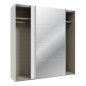 Armario puertas correderas W26 DE 200 cm color Blanco Brilloy una puerta con lunas de espejo Armario puertas correderas W26 DE 200 cm color Blanco Brilloy una puerta con lunas de espejo