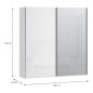 Armario puertas correderas W26 DE 200 cm color Blanco Brilloy una puerta con lunas de espejo Armario puertas correderas W26 DE 200 cm color Blanco Brilloy una puerta con lunas de espejo