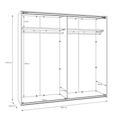 Armario puertas correderas  W26 DE 220 cm en color Sand