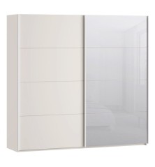 Armario puertas correderas  W26 DE 220 cm en color Sand y puerta lunas de espejo