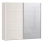 Armario puertas correderas W26 DE 220 cm en color Sand y puerta lunas de espejo Armario puertas correderas W26 DE 220 cm en color Sand y puerta lunas de espejo