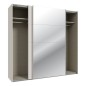 Armario puertas correderas W26 DE 220 cm en color Sand y puerta lunas de espejo Armario puertas correderas W26 DE 220 cm en color Sand y puerta lunas de espejo