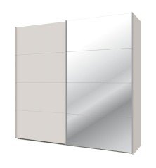 Armario puertas correderas  W26 DE 220 cm en color Sand y puerta lunas de espejo