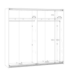 Armario puertas correderas W26 DE 220 cm en color Blanco Mate