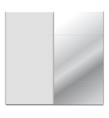 Armario puertas correderas W26 DE 220 cm Blanco mate  y puerta con espejo