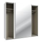 Armario puertas correderas W26 DE 220 cm Blanco mate y puerta con espejo Armario puertas correderas W26 DE 220 cm Blanco mate y puerta con espejo