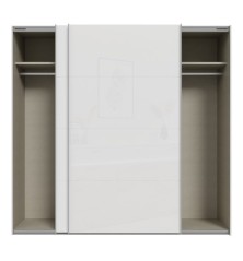 Armario puertas correderas  W26 DE 220 cm en color  Blanco Brillo cristal