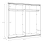 Armario puertas correderas W26 DE 220 cm en color Blanco Brillo cristal Armario puertas correderas W26 DE 220 cm en color Blanco Brillo cristal