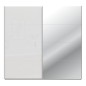 Armario puertas correderas  W26 DE 220 cm Blanco brillo cristal y puerta con espejo