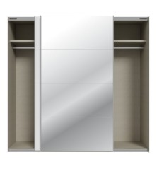 Armario puertas correderas  W26 DE 220 cm Blanco brillocristal y puerta con espejo