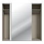 Armario puertas correderas  W26 DE 220 cm Blanco brillo cristal y puerta con espejo