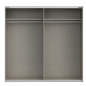 Armario puertas correderas  W26 DE 220 cm Blanco brillo cristal y puerta con espejo