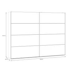 Armario puertas correderas W26 DE 270 cm en color blanco mate