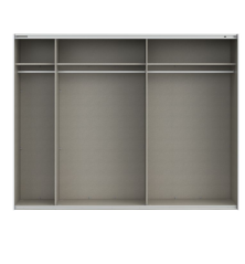Armario puertas correderas  W26 DE 270 cm en Blanco mate y puerta de espejo