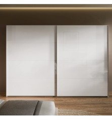 Armario puertas correderas W26 DE 270 cm Blanco Brillo