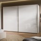 Armario puertas correderas W26 DE 270 cm Blanco Brillo cristal