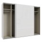 Armario puertas correderas W26 DE 270 cm Blanco Brillo cristal
